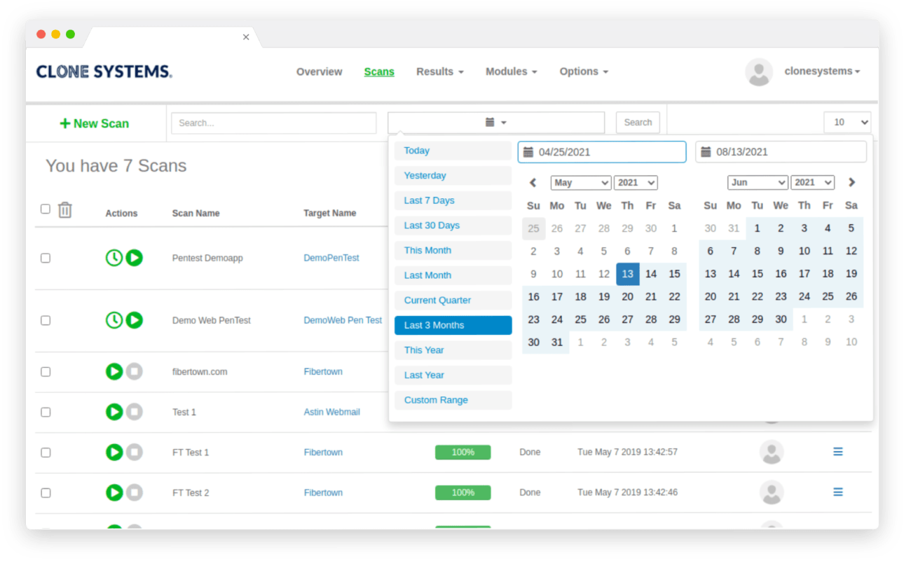 Clone Systems OnDemand PenTest Scans