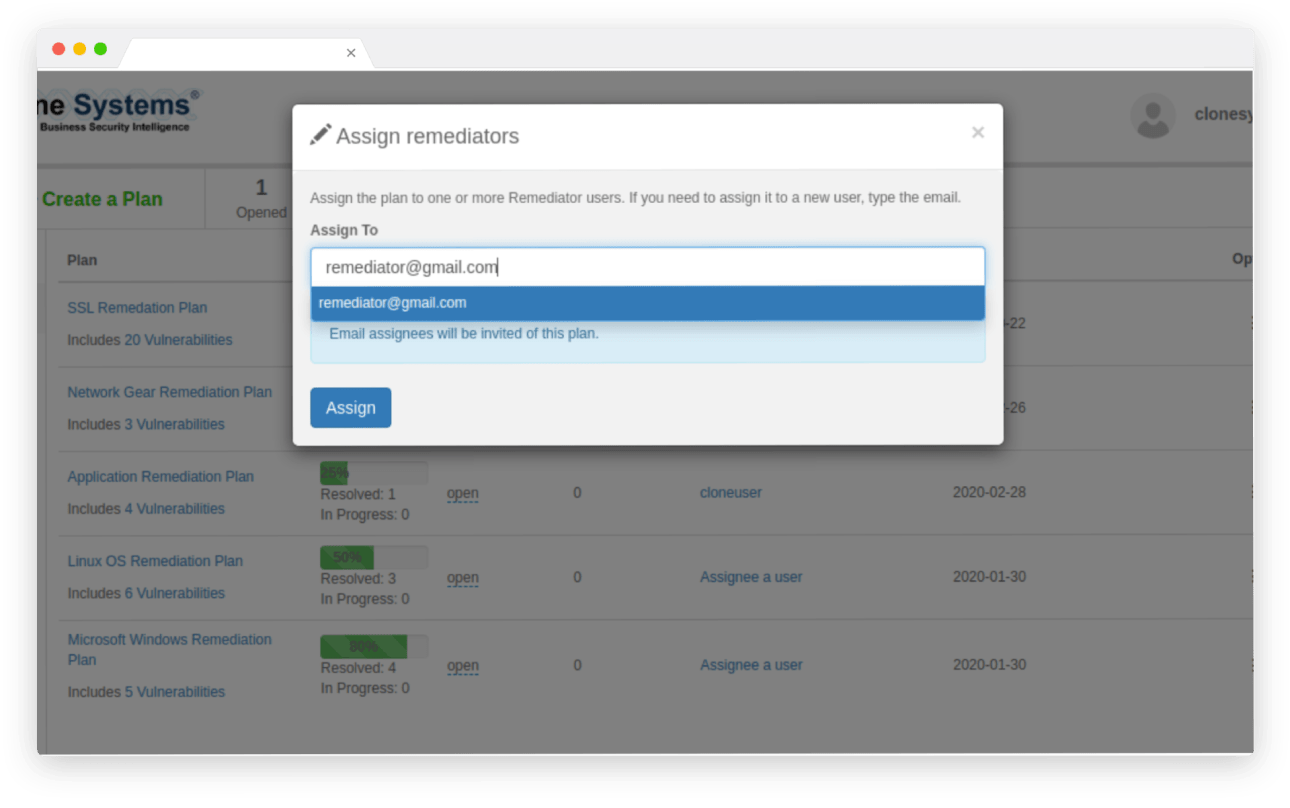 Vulnerability Remedation Module Screenshot